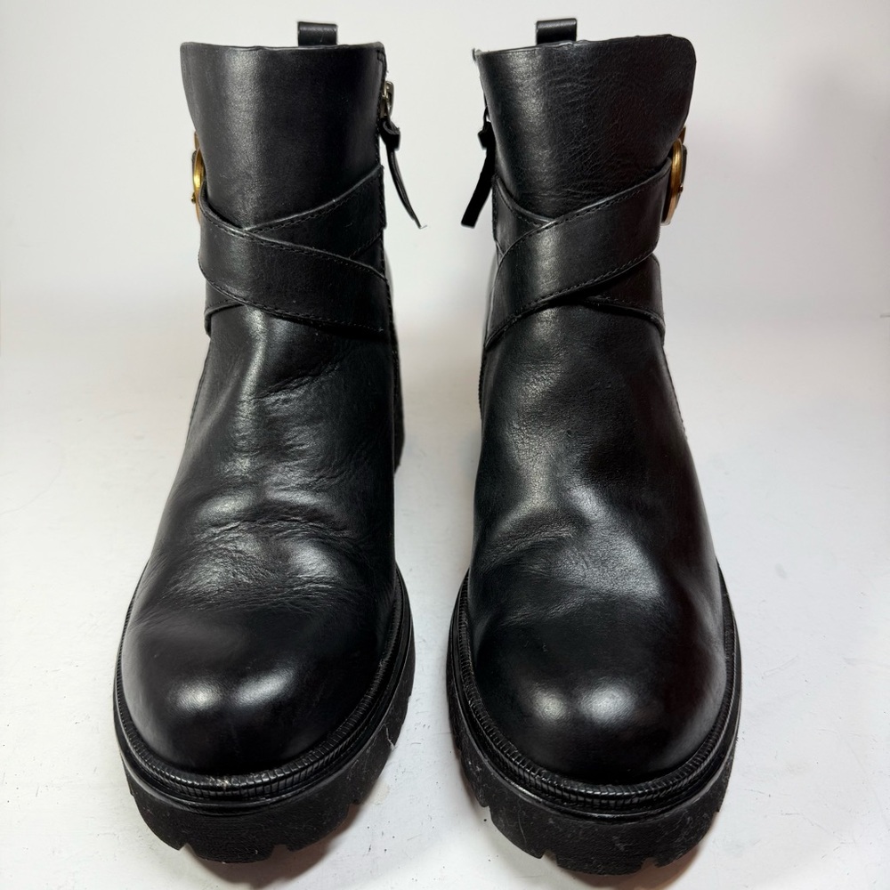 Sofft Jenine Black Leather Platform Ankle Boots Women’s‎ Size 9